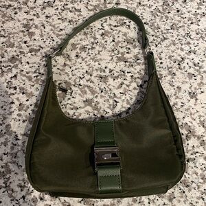 Green Nylon Shoulder Bag
